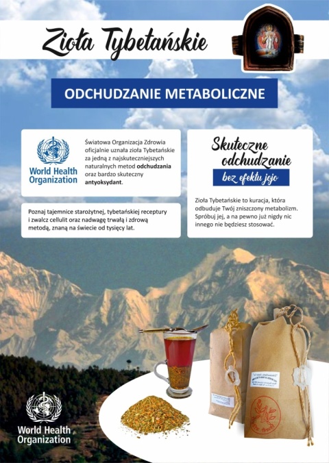 (8) Zioła Tybetańskie " Znhz " Zdrowe i skuteczne odchudzanie. Szybki metabolizm. 8 opakowań suszu ziołowego do parzenia.